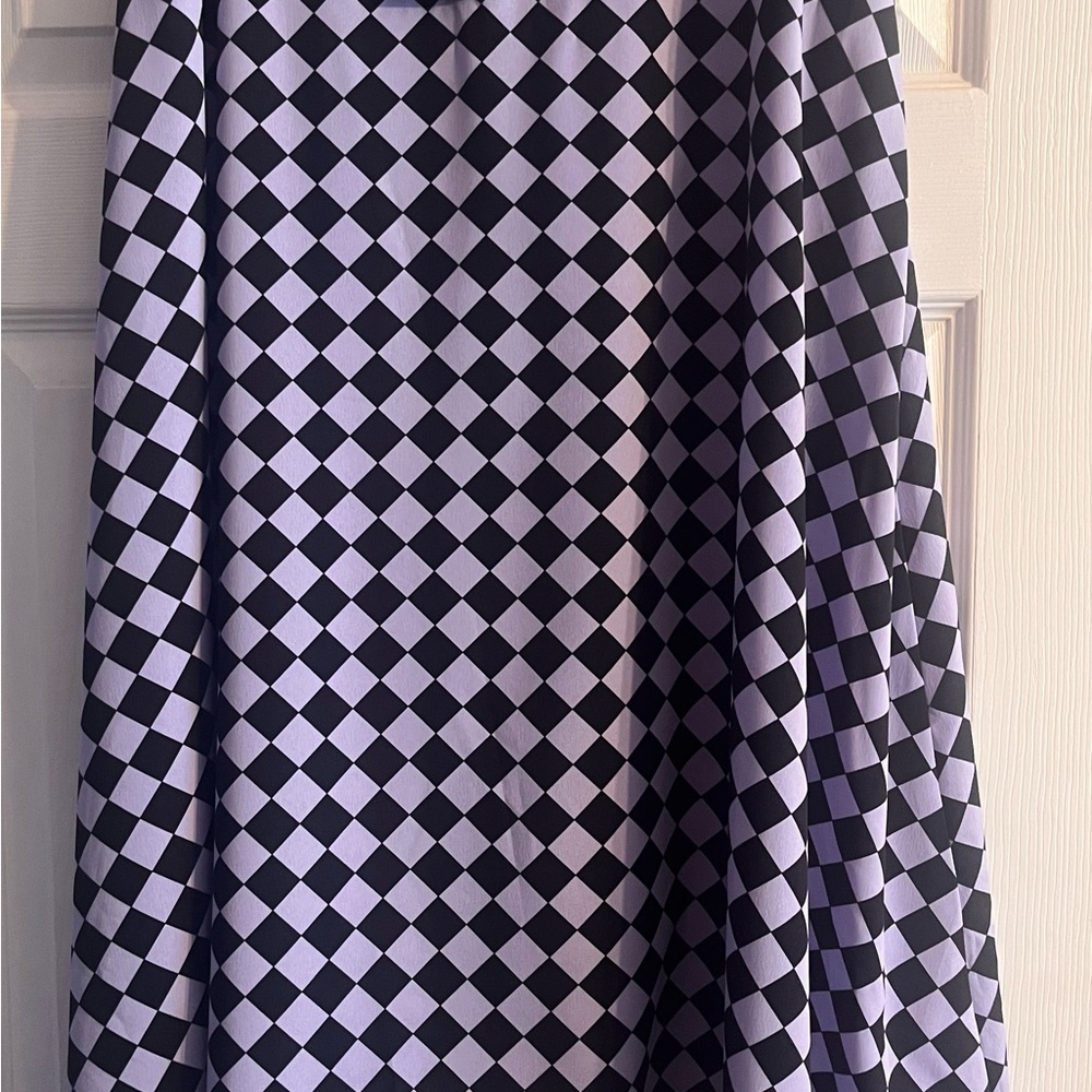 Disturbia Black and Purple Checkered A-Line Skirt